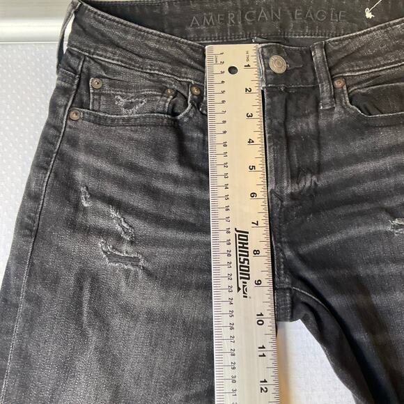 American Eagle Outfitters Men Skinny Jeans size 29 x 20 Black Mid Rise Stretch - Picture 5 of 11